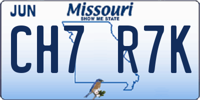 MO license plate CH7R7K