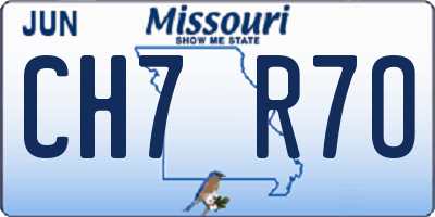 MO license plate CH7R7O