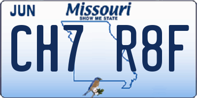 MO license plate CH7R8F