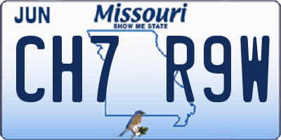 MO license plate CH7R9W