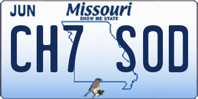 MO license plate CH7S0D