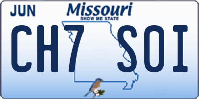 MO license plate CH7S0I