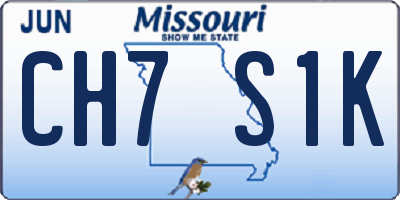 MO license plate CH7S1K