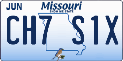 MO license plate CH7S1X