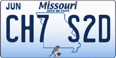 MO license plate CH7S2D