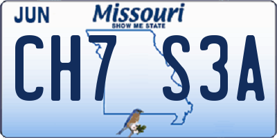 MO license plate CH7S3A