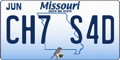 MO license plate CH7S4D