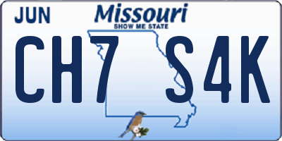 MO license plate CH7S4K