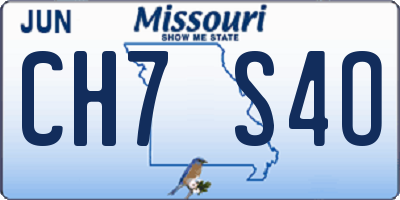 MO license plate CH7S4O