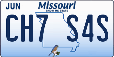 MO license plate CH7S4S