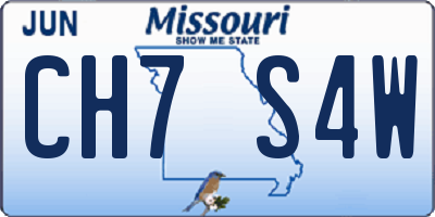 MO license plate CH7S4W