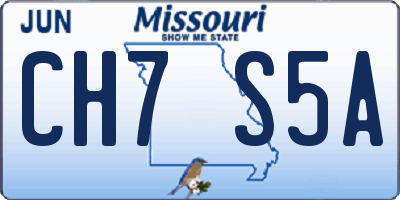 MO license plate CH7S5A
