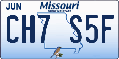 MO license plate CH7S5F