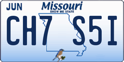 MO license plate CH7S5I