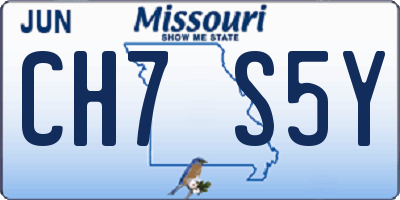 MO license plate CH7S5Y