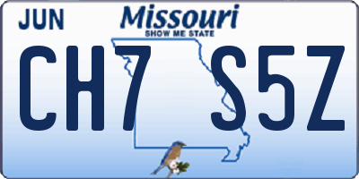 MO license plate CH7S5Z