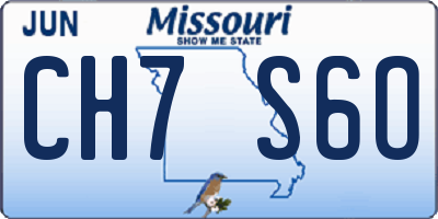 MO license plate CH7S6O