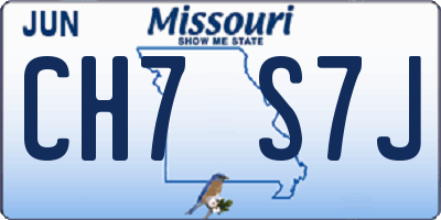 MO license plate CH7S7J