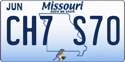 MO license plate CH7S7O