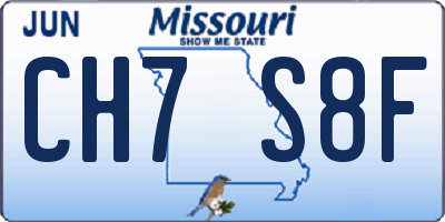 MO license plate CH7S8F