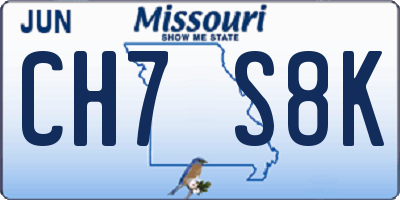 MO license plate CH7S8K