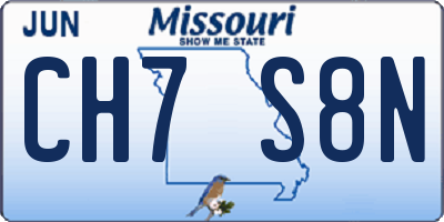 MO license plate CH7S8N