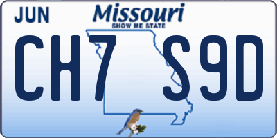 MO license plate CH7S9D