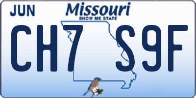 MO license plate CH7S9F