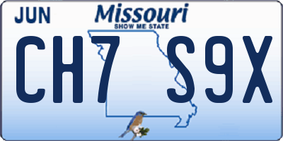 MO license plate CH7S9X