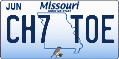 MO license plate CH7T0E