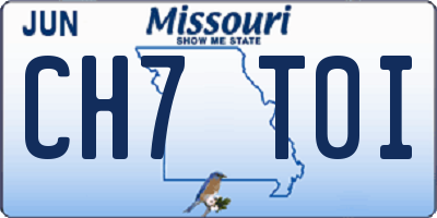 MO license plate CH7T0I