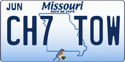 MO license plate CH7T0W