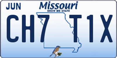 MO license plate CH7T1X