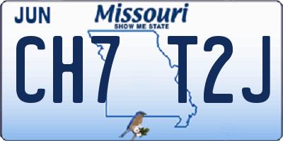 MO license plate CH7T2J