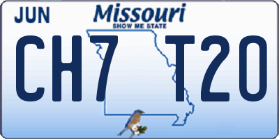 MO license plate CH7T2O