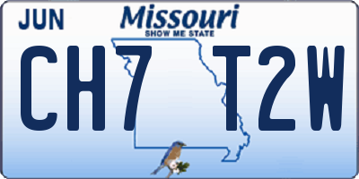 MO license plate CH7T2W