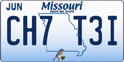MO license plate CH7T3I