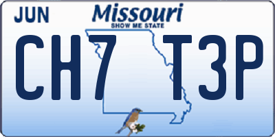 MO license plate CH7T3P