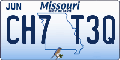 MO license plate CH7T3Q