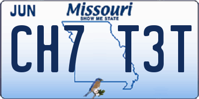 MO license plate CH7T3T