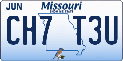 MO license plate CH7T3U