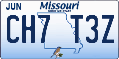 MO license plate CH7T3Z