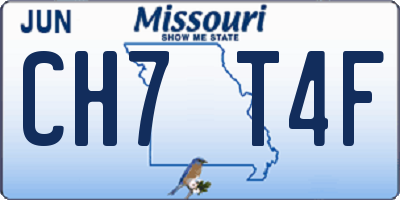 MO license plate CH7T4F