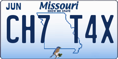MO license plate CH7T4X