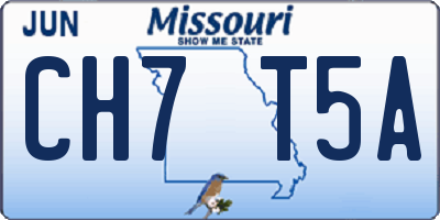MO license plate CH7T5A