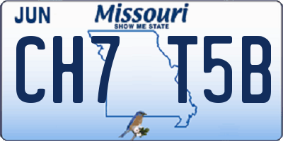 MO license plate CH7T5B