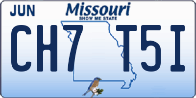 MO license plate CH7T5I