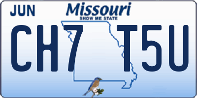 MO license plate CH7T5U
