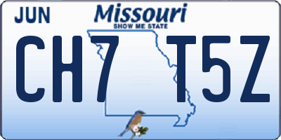 MO license plate CH7T5Z