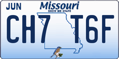 MO license plate CH7T6F